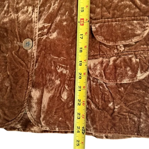 J. Jill Brown Crushed Velvet Blazer Jacket Size XL - Picture 5 of 8